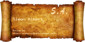 Simon Albert névjegykártya