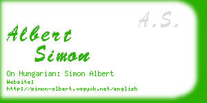 albert simon business card